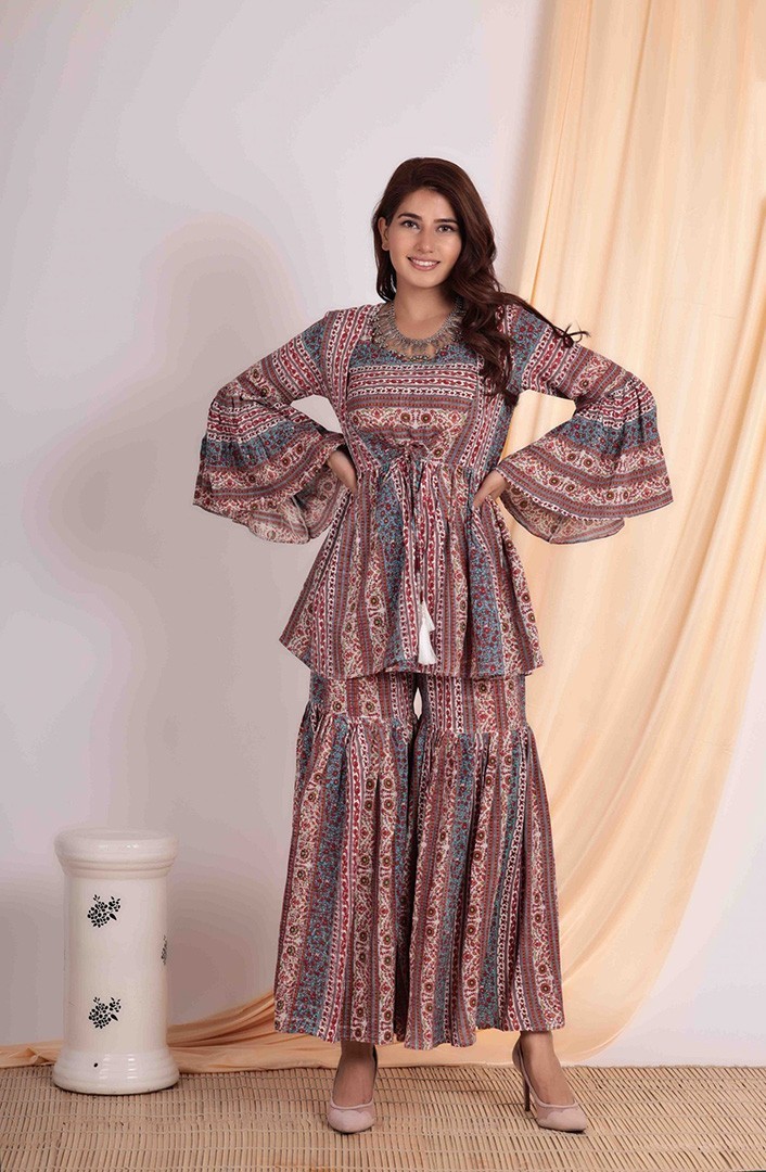 GULL THREE PIECE SHARARA SET