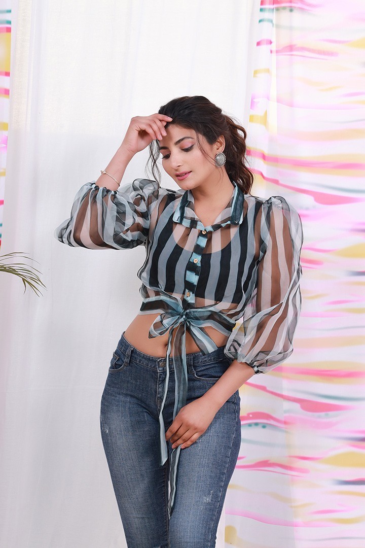 STRIPE ORGANZA SHIRT