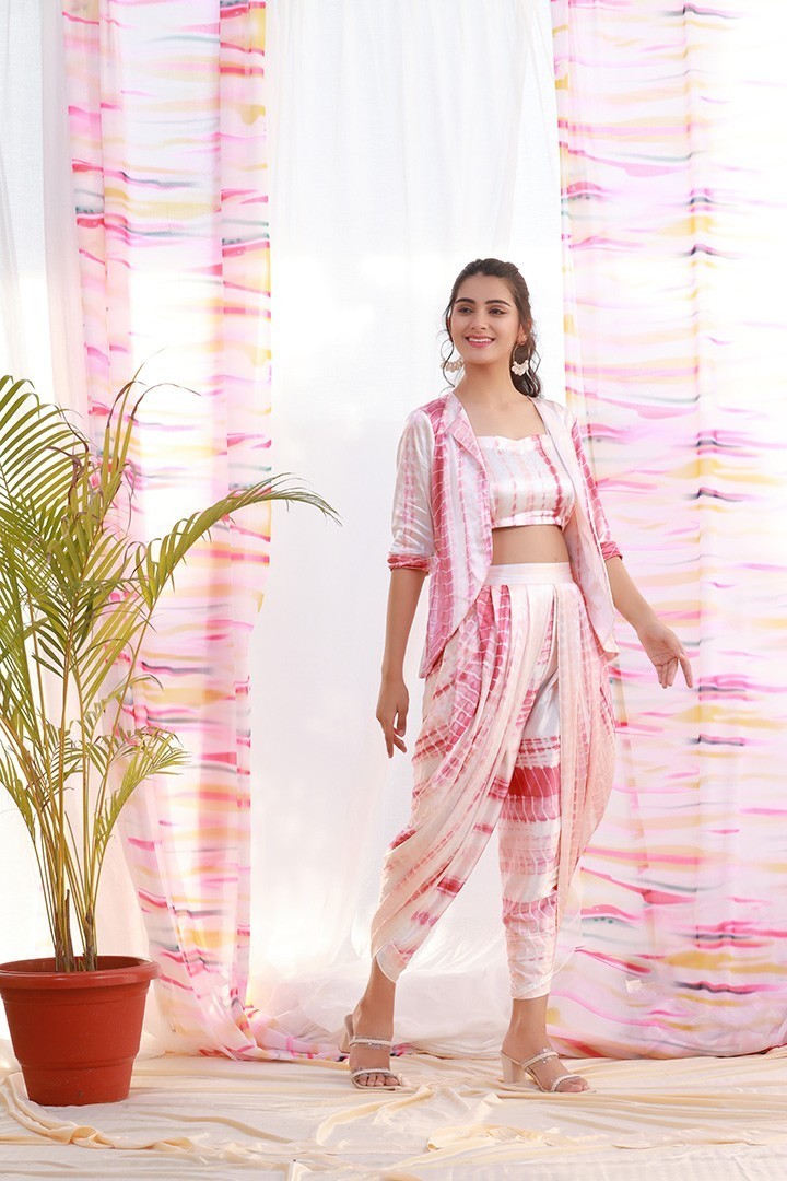 CRANBERRY DHOTI SET